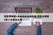 荒野大镖客2手册买的东西在哪,荒野大镖客2买了手册怎么用